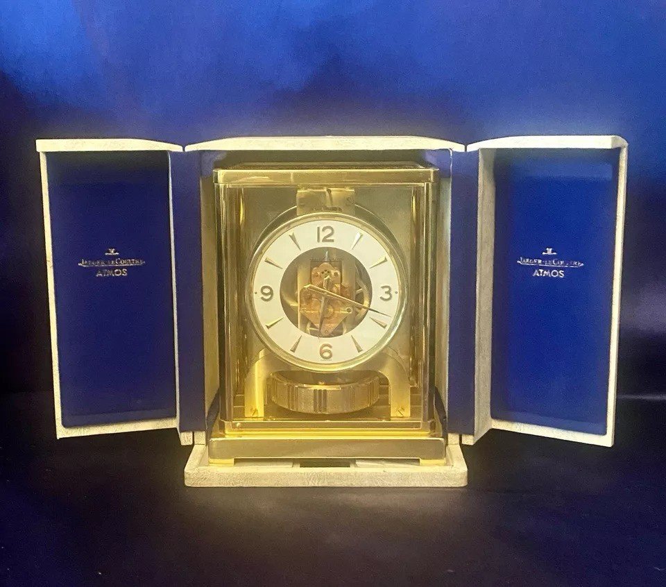 A Vintage Jaeger Lecoultre Atmos Clock Working With Original Box & Paperwork-photo-4