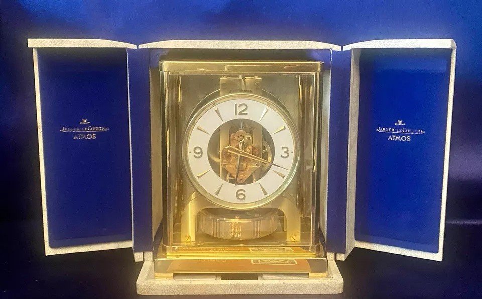 A Vintage Jaeger Lecoultre Atmos Clock Working With Original Box & Paperwork