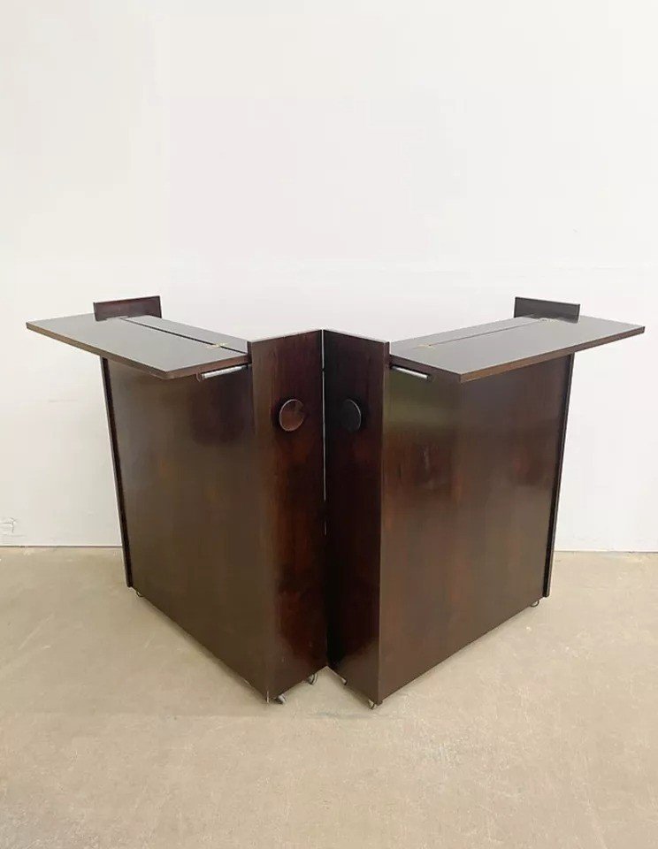 Danish Rosewood Folding Bar Cabinet By Johannes Andersen Dyrlund Mid Century-photo-5