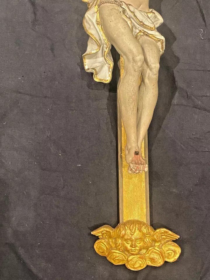 A Large Antique Corpus Christi Sculpture Jesus Christ Wooden Statue 19th C 51.5"-photo-4