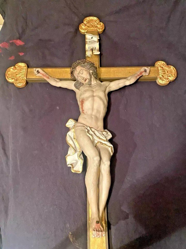 A Large Antique Corpus Christi Sculpture Jesus Christ Wooden Statue 19th C 51.5"-photo-7