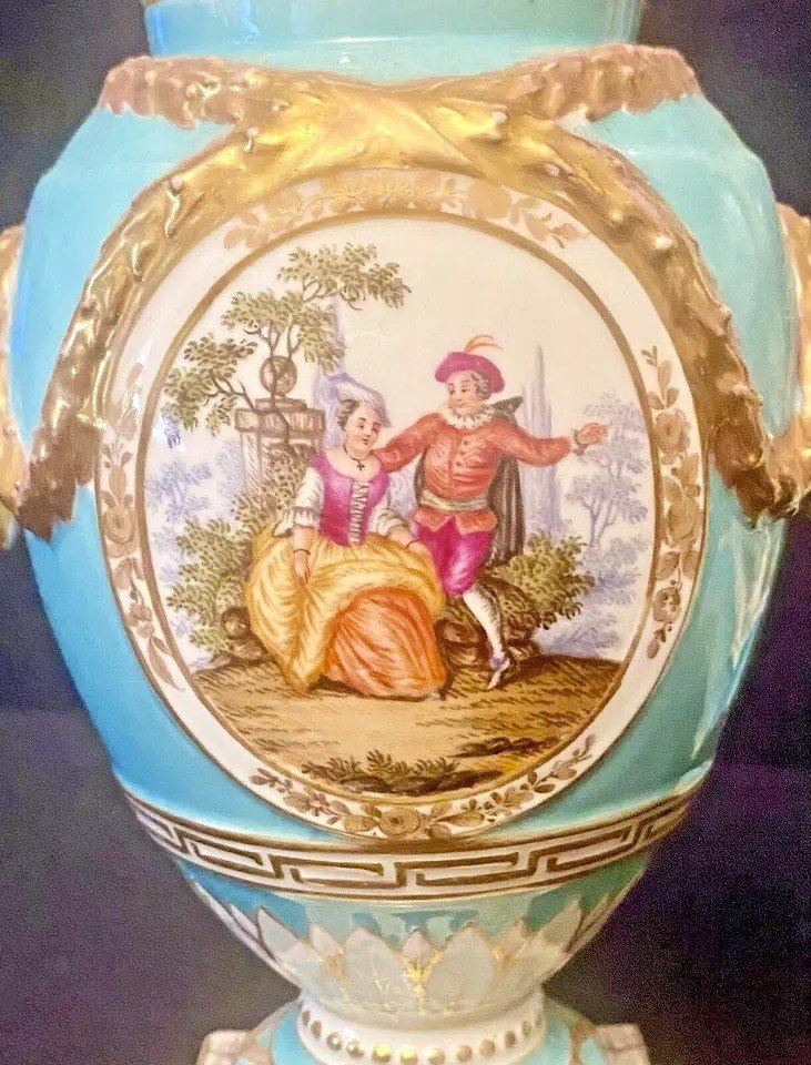  Ensemble d'Horloge Antique En Porcelaine Kpm Berlin, 3 Pièces, XIXe Siècle-photo-4