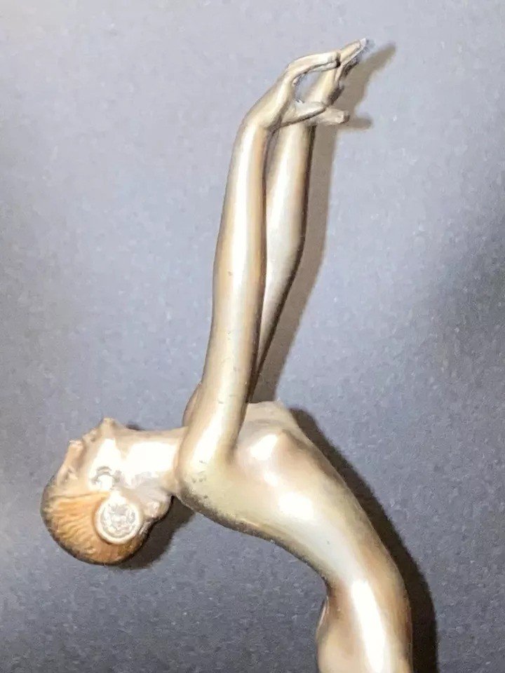 Art Deco Silvered Bronze Dancer With Outstreched Arms By Josef Lorenzl Ca 1920's-photo-7