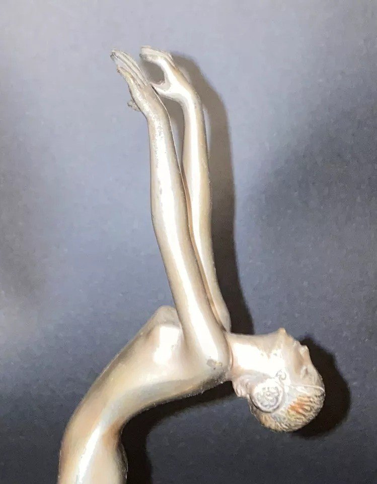 Art Deco Silvered Bronze Dancer With Outstreched Arms By Josef Lorenzl Ca 1920's-photo-8