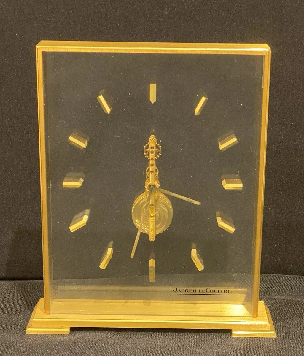 Horloge De Table Ou De Bureau Jaeger Lecoultre 8 Jours, Circa 1950, Entièrement Révisée