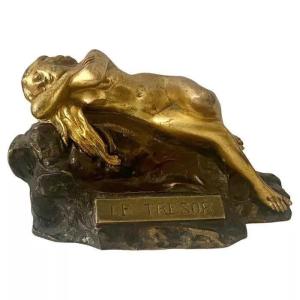 Bronze Study "treasure Seeker" By Carl Kauba