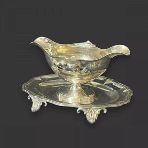 Saucière en Argent Sterling Français du 19e Siècle par Jean Veyrat