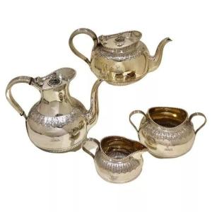 Antique Victorian Sterling Silver Four-piece Tea And Coffee Service London 1883