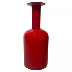 Large Red Danish Mid Century Gulvase By Otto Brauer For Holmegaard