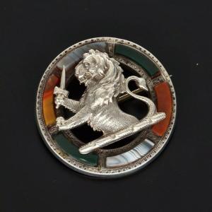 Broche écossaise Victorienne En Argent Et Agate