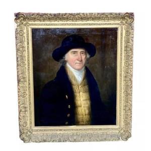  A Large Late 18th C Antique Portrait Oil Painting Of A English Country Squire