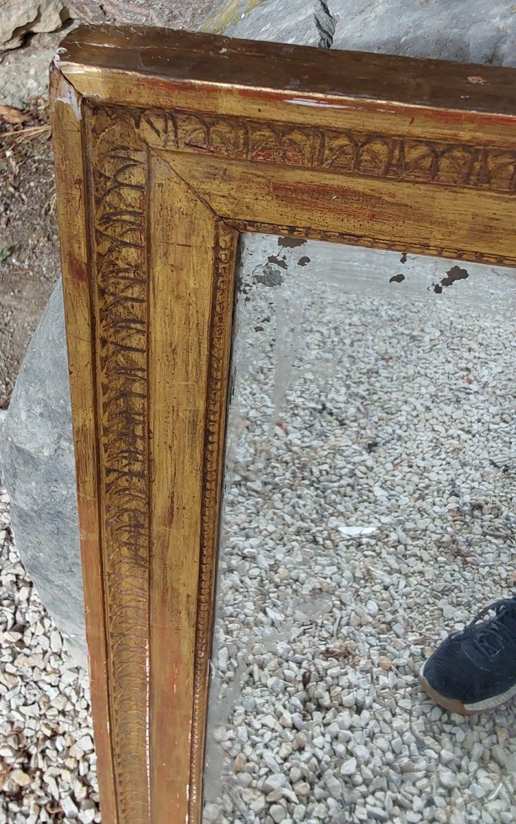 Miroir En Bois Moulure Et Dore Epoque Louis XVI.   Fin XVIII Eme-photo-1