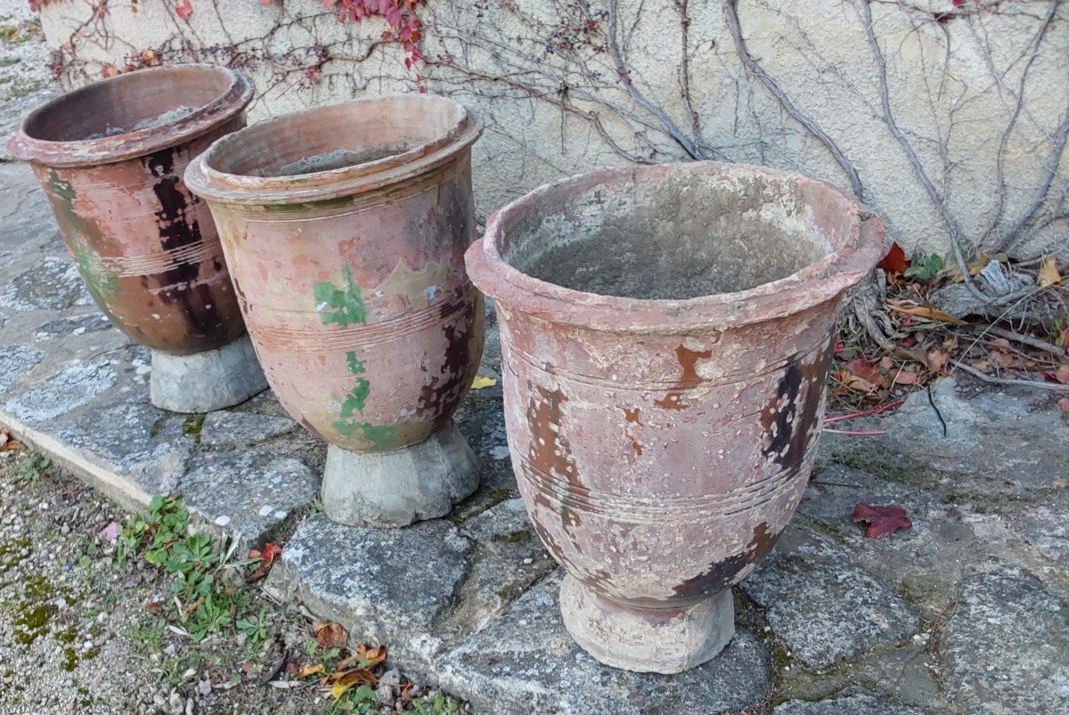 Set Of 3 Vases From Anduze, 19th Century-photo-2