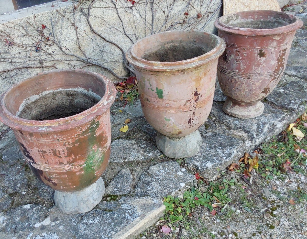 Set Of 3 Vases From Anduze, 19th Century-photo-2