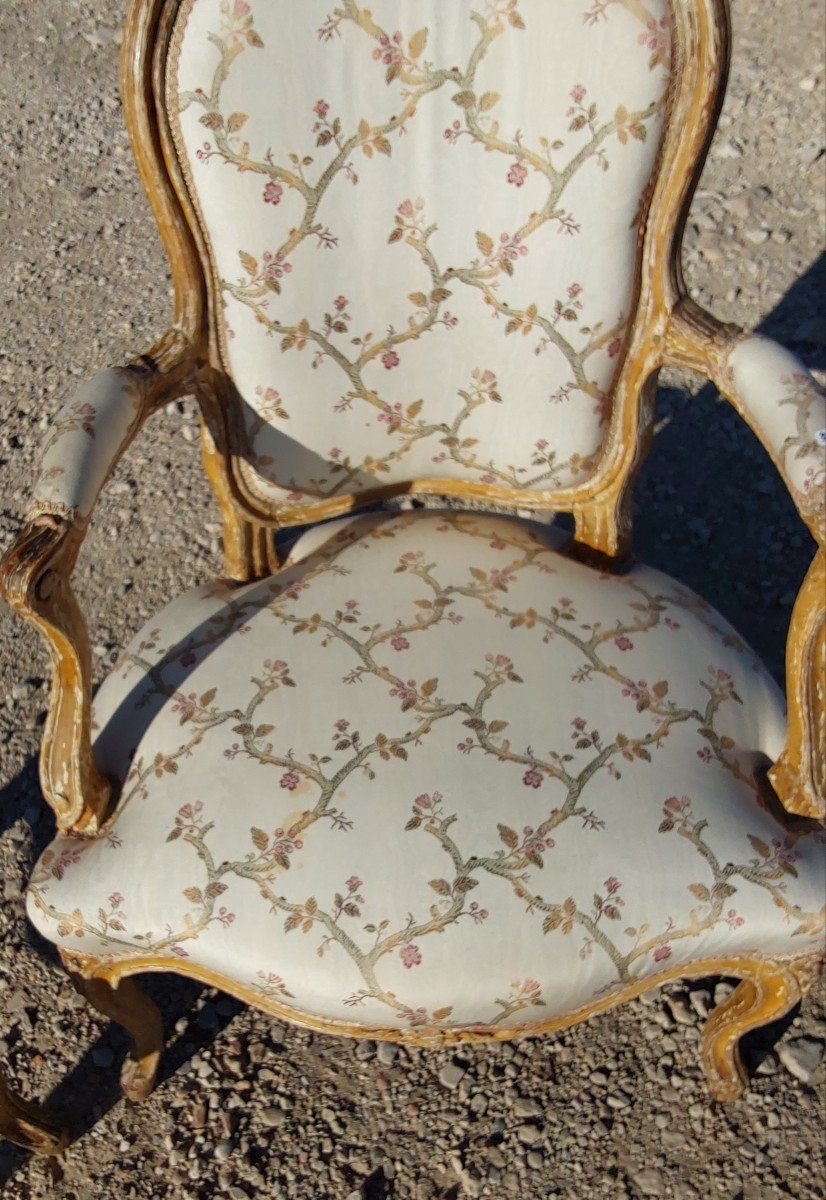 Suite De 4 Fauteuils De Type Cabriolets. Epoque Louis XV.  XVIIIeme-photo-3