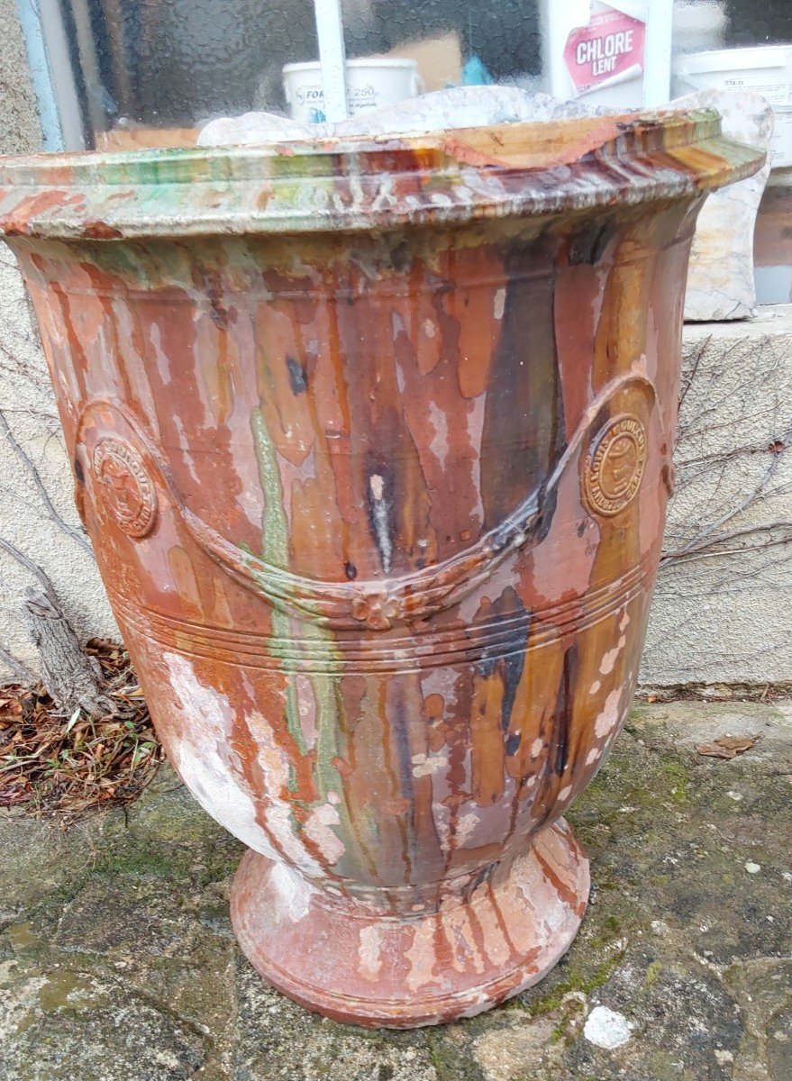 Grand vase d Anduze de la maison Bourget. Milieu XIXeme siecle-photo-2