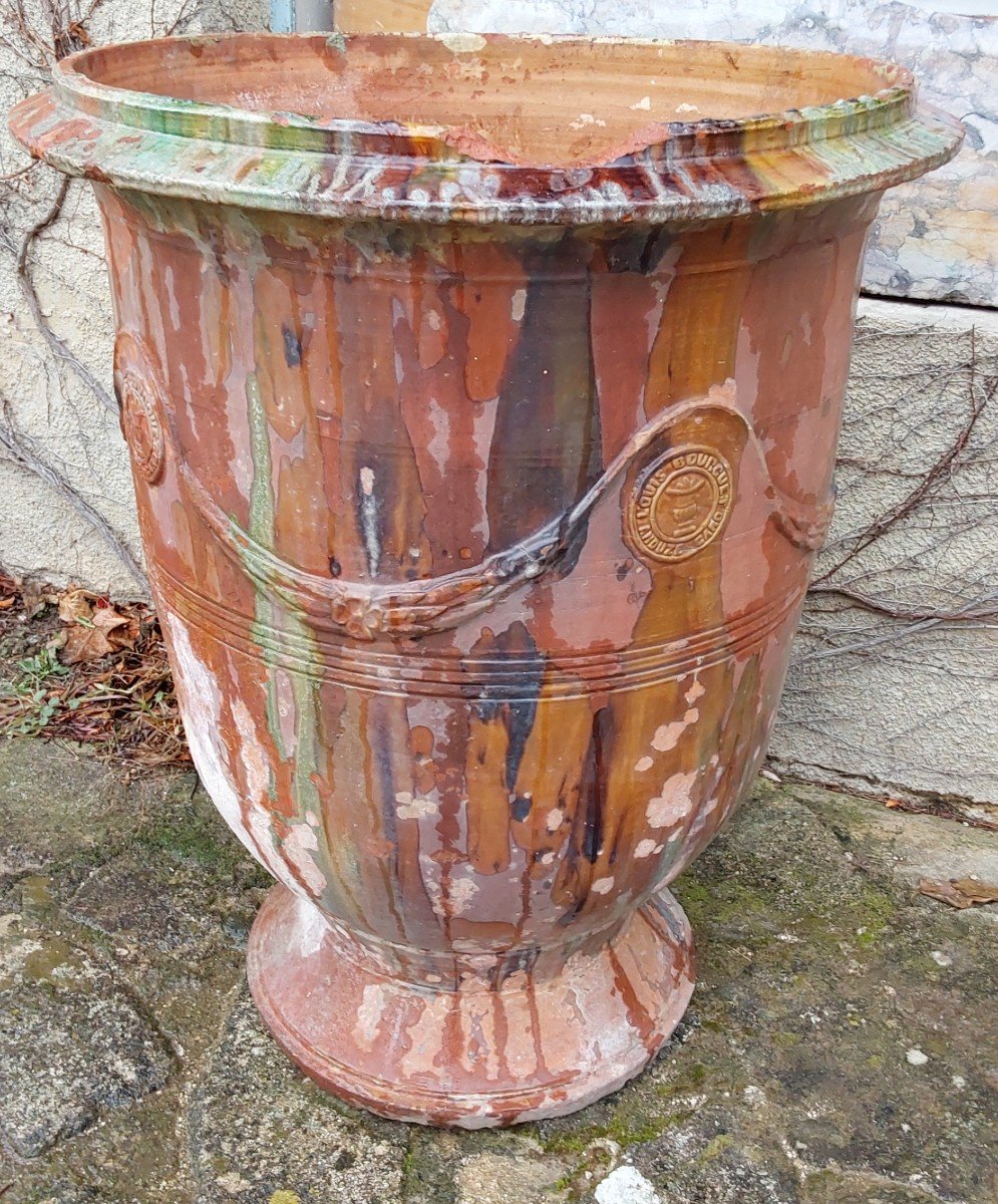 Grand vase d Anduze de la maison Bourget. Milieu XIXeme siecle