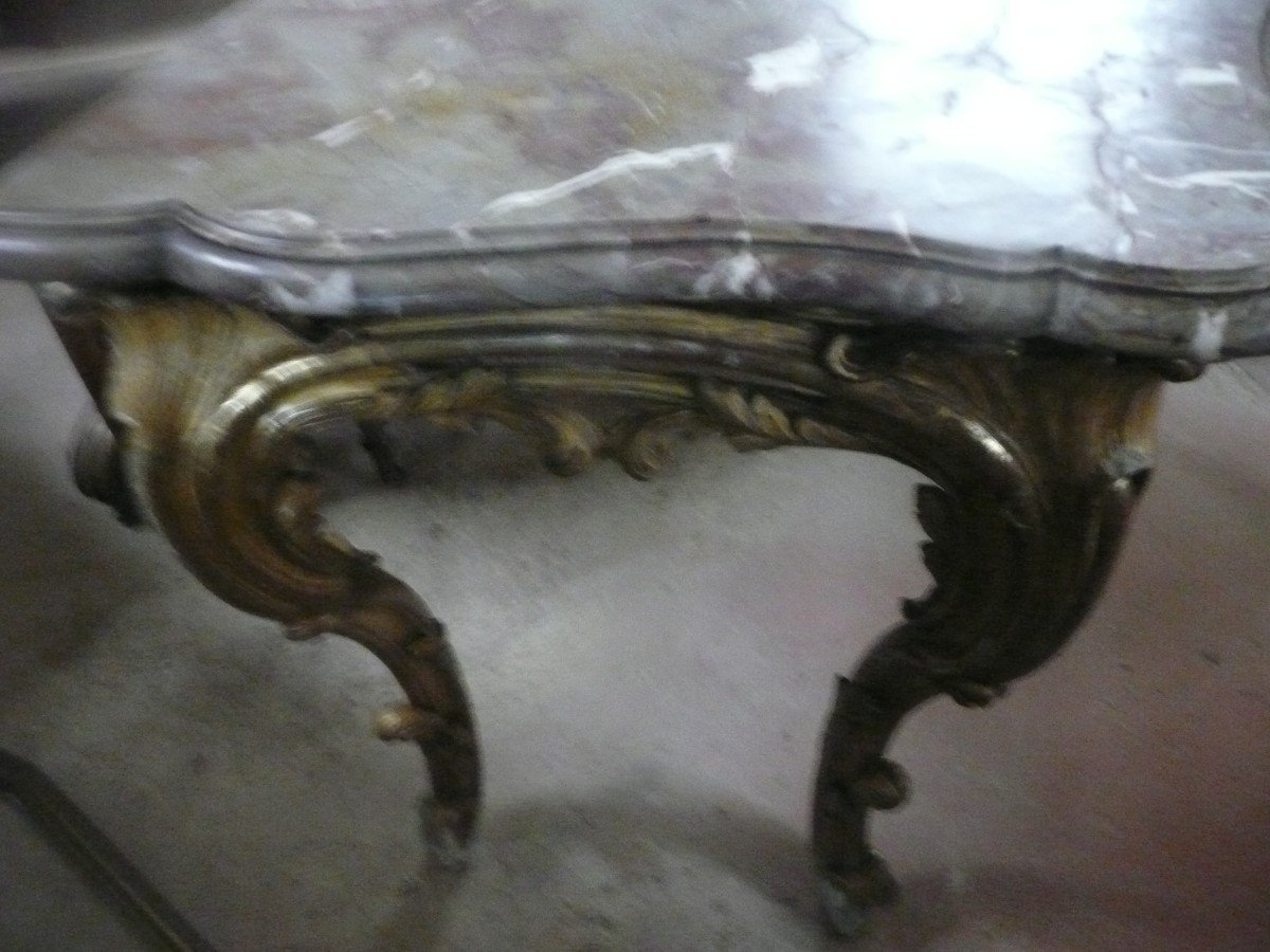 Console In Carved And Gilded Wood Louis XV Period-photo-2