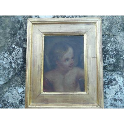 Oil On Canvas: Young Child Portrait End XVIIIth In Its Frame