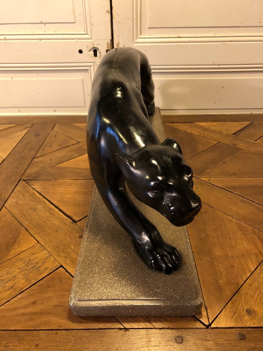 Art-deco Black Panther After Salvatore Melani 1902/1934-photo-1