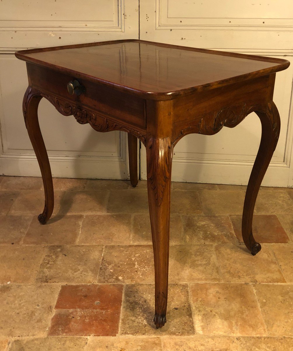 Louis XV Cabaret Table In Bordeaux Mahogany 18th Century-photo-1