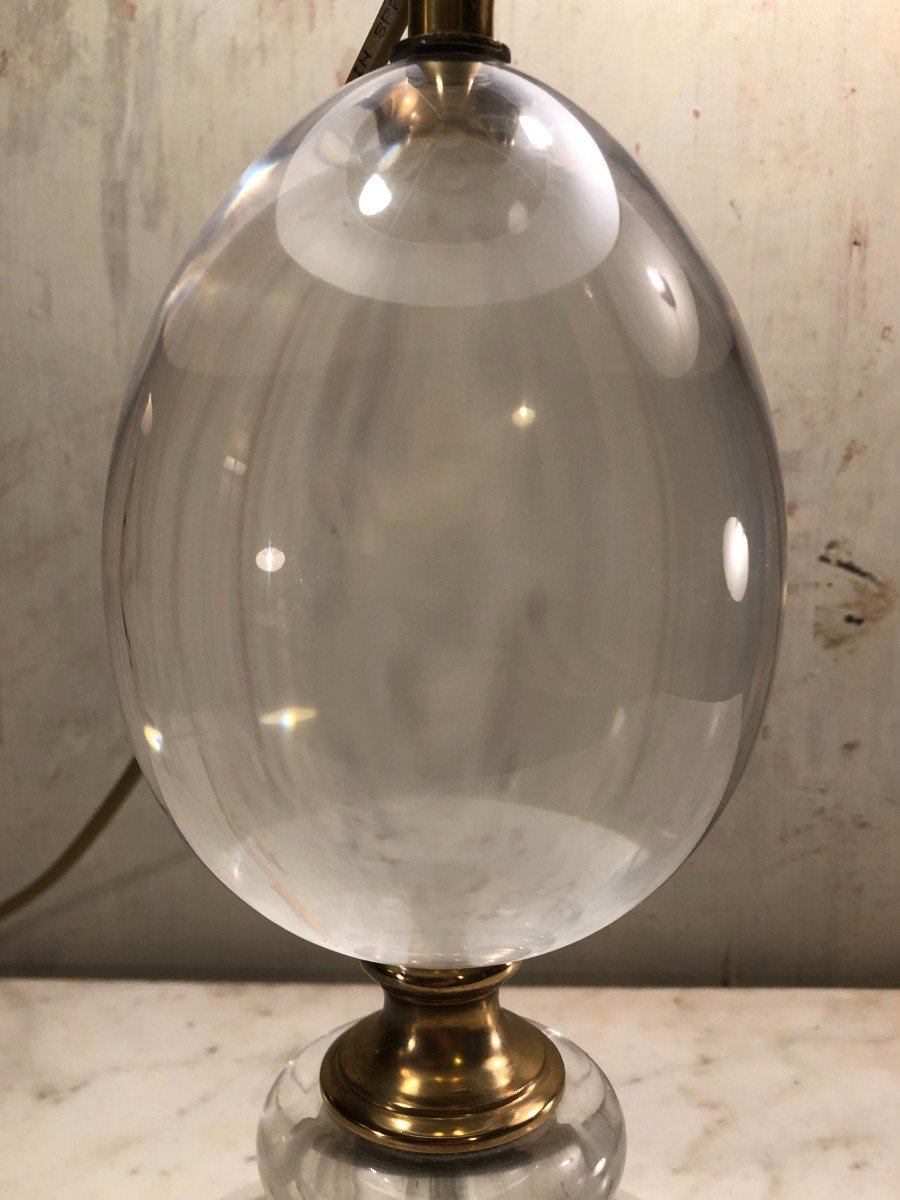 Lampe œuf En Plexiglas Et Laiton XX¨°siècle -photo-1
