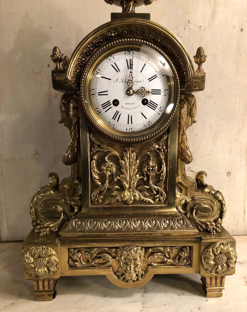 Important Louis XVI Style Clock By Schneeberger-photo-2