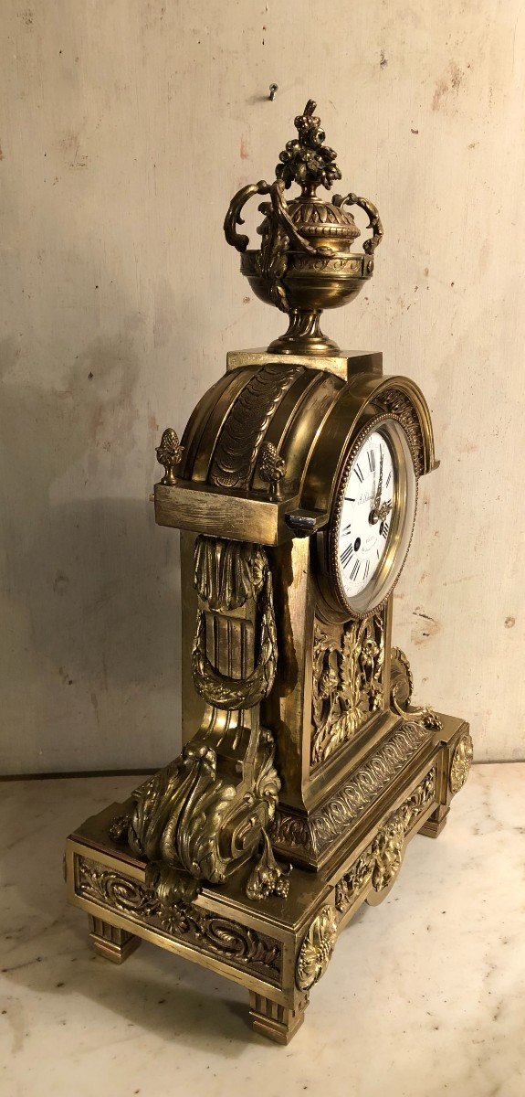 Important Louis XVI Style Clock By Schneeberger-photo-2