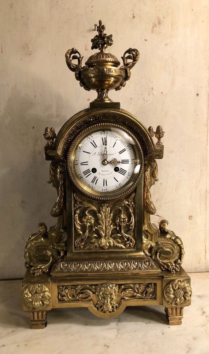 Important Louis XVI Style Clock By Schneeberger