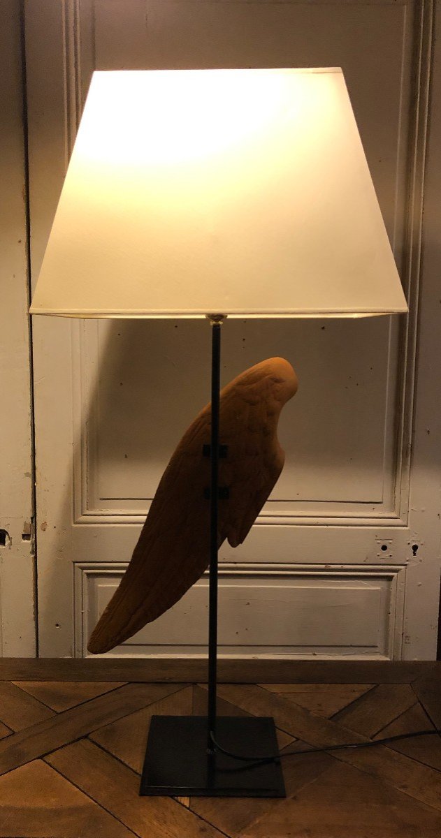 Large "angel Wing" Lamp In Golden Wood 18th Century-photo-5