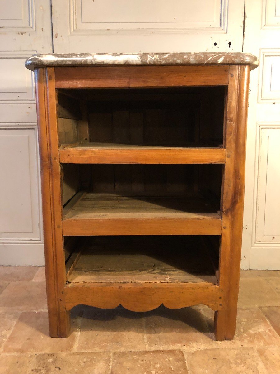 Commode Parisienne d'Entre Deux En Noyer Blond XVIII° Siècle-photo-2