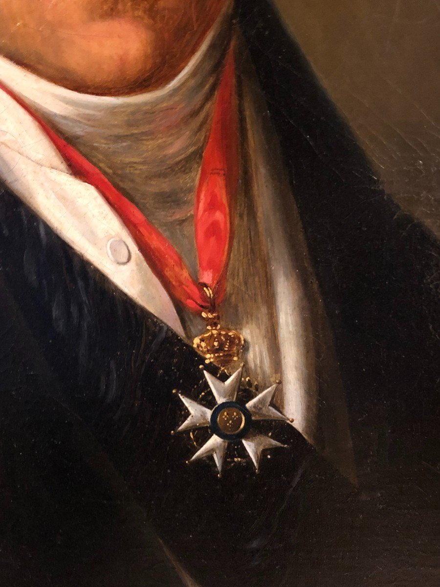 Portrait d&#039;Homme Portant La Croix De La L&eacute;gion d&#039;Honneur &eacute;poque Empire-photo-4