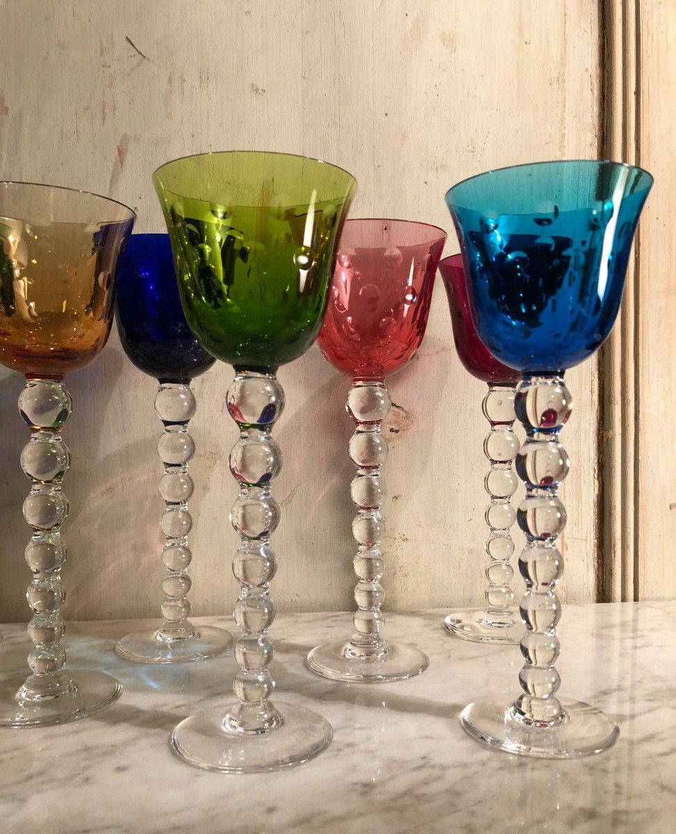 Suite De Huit Verres Roemer Bubbles Saint Louis -photo-2