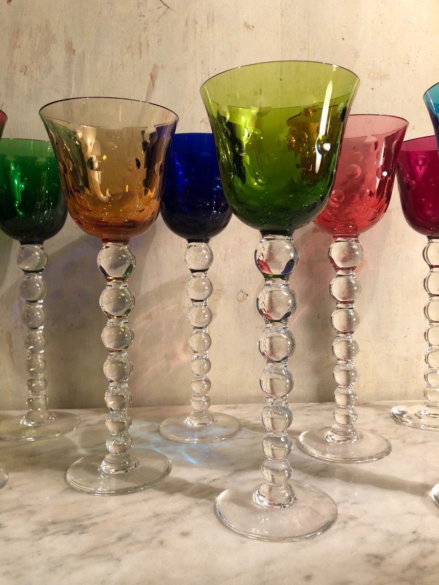 Suite De Huit Verres Roemer Bubbles Saint Louis -photo-4