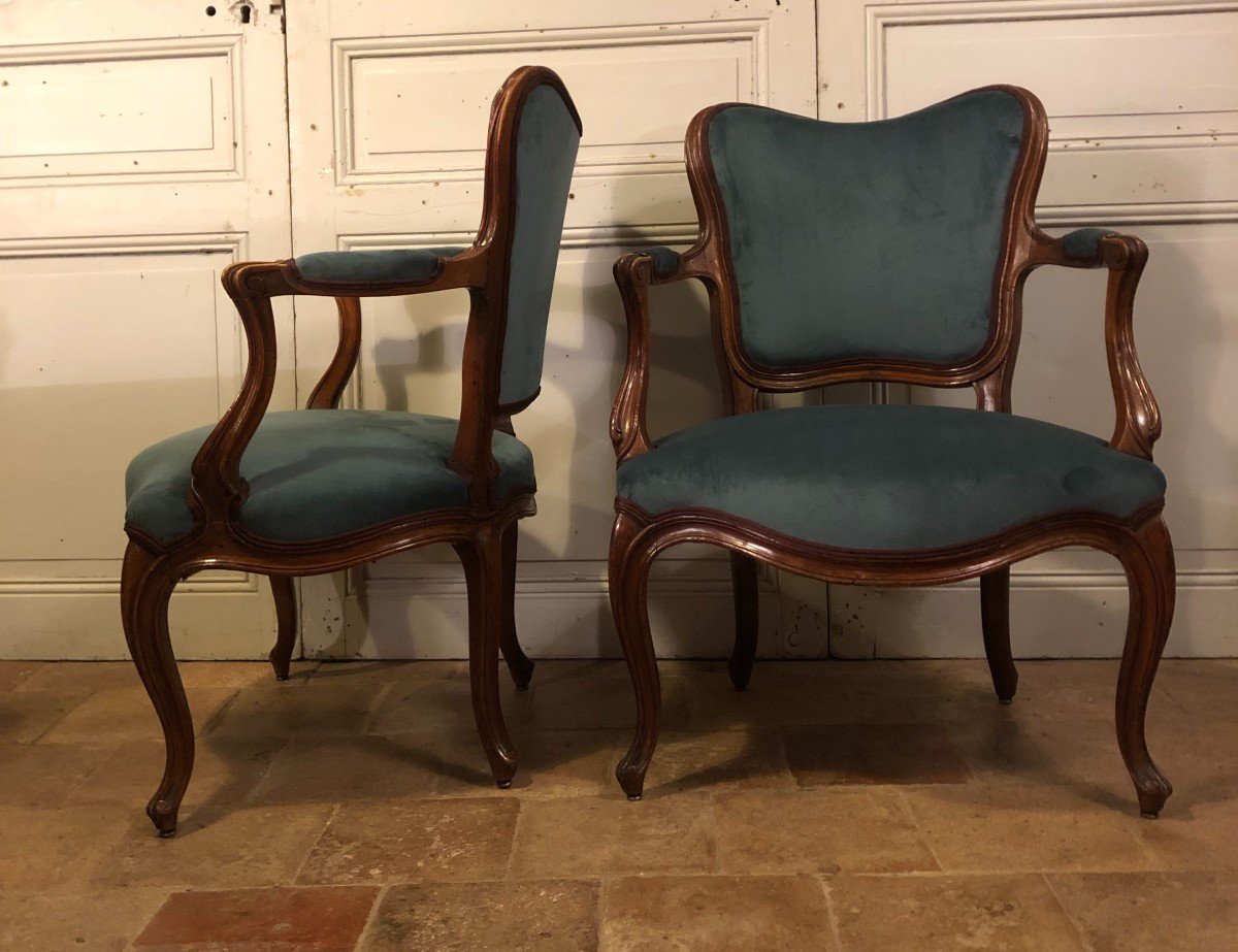 Pair Of Louis XV Style Hairdressing Armchairs -photo-2