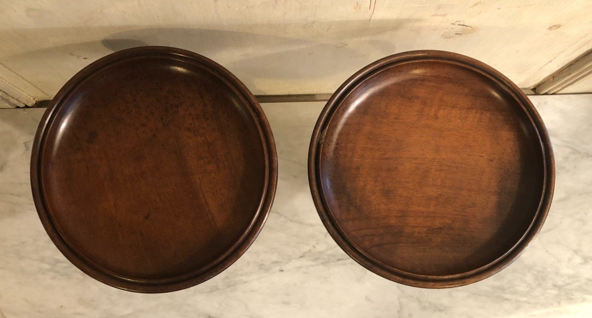 Pair Of Turned Wood Cups 19th Century-photo-2