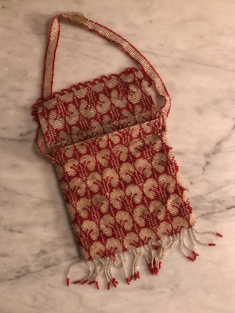 Three Pearl Purses Bags Circa 1900-photo-2