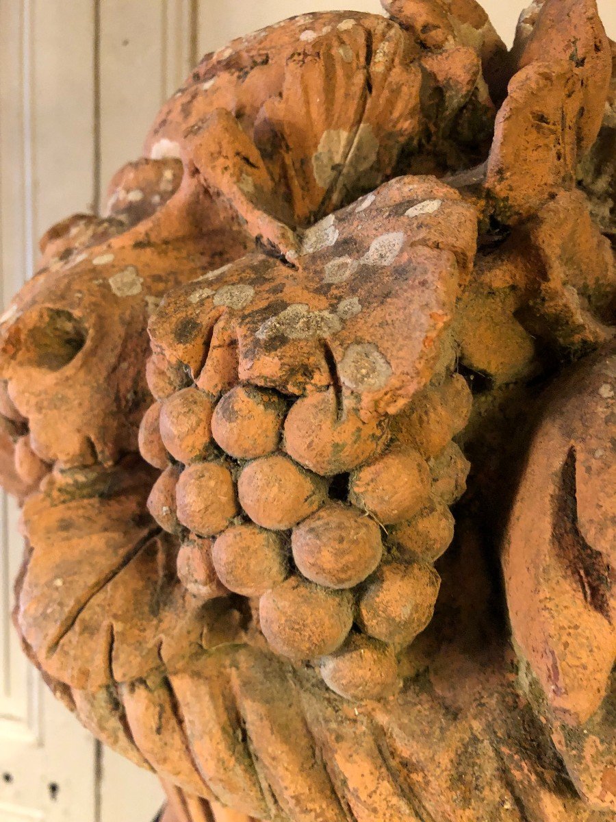 Important Terracotta Fruit Basket 19th Century-photo-3