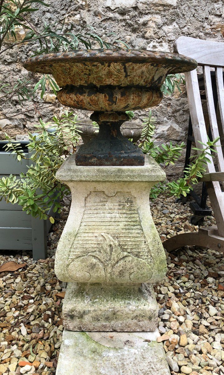 Pair Of Louis XV Style Bases In Reconstituted Stone -photo-2