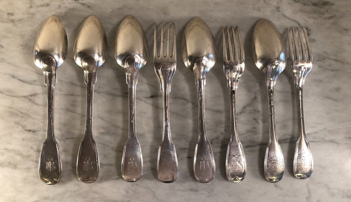 Meeting Of Cutlery In Sterling Silver To Farmers General 18th Century. 