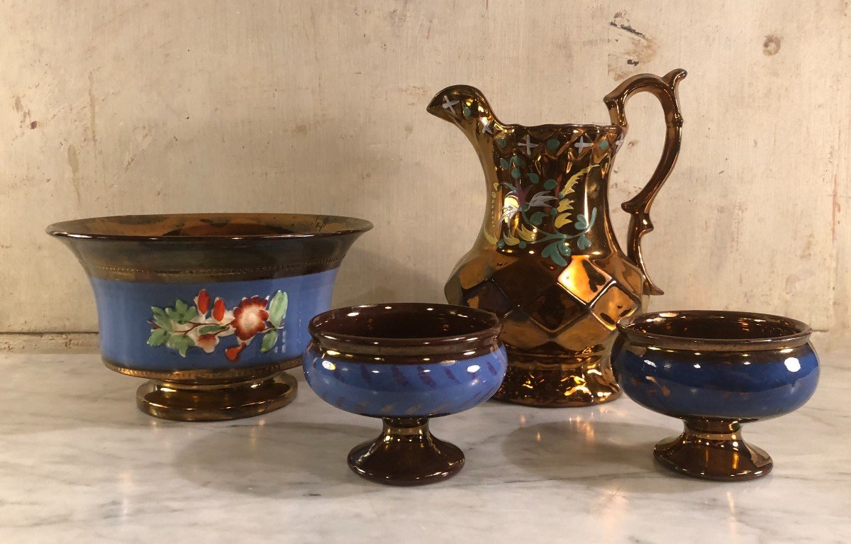 Set Of Four Service Pieces In Jersey Circa 1900