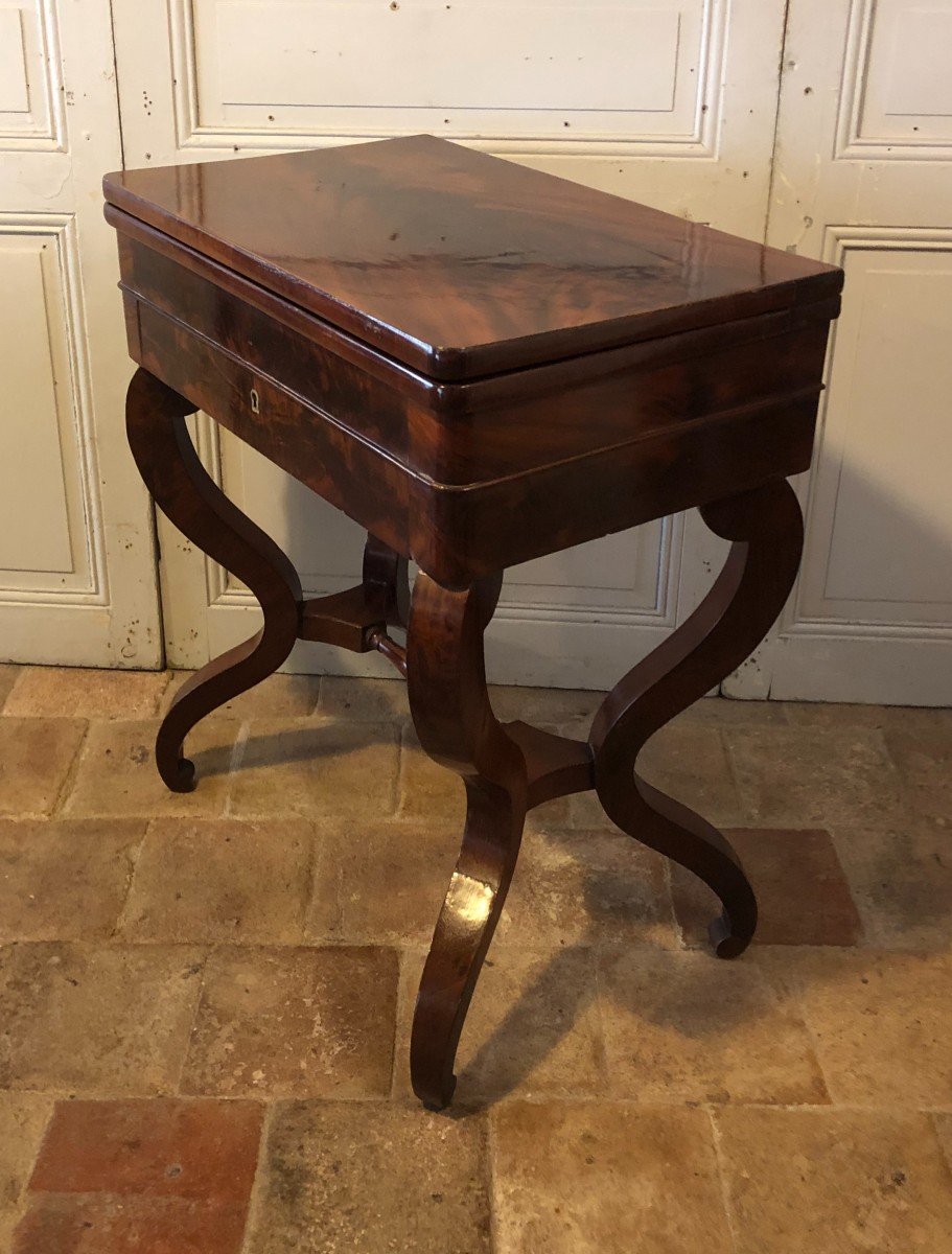 Console Table à Jeux Restauration En Acajou  -photo-3