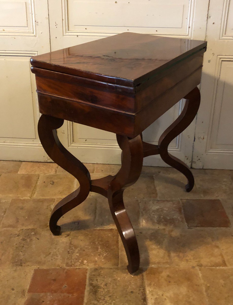 Console Table à Jeux Restauration En Acajou  -photo-4