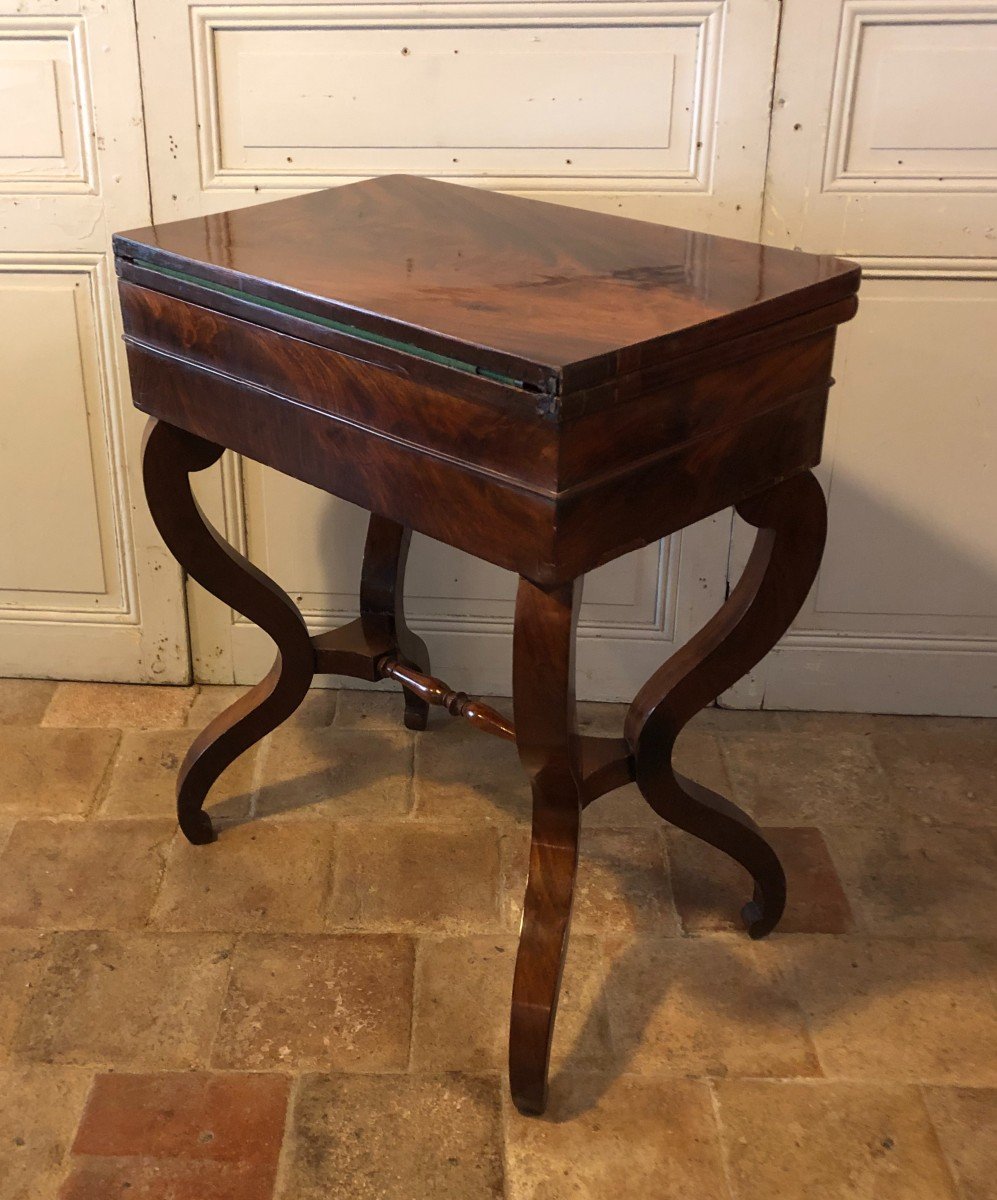 Console Table à Jeux Restauration En Acajou  -photo-1