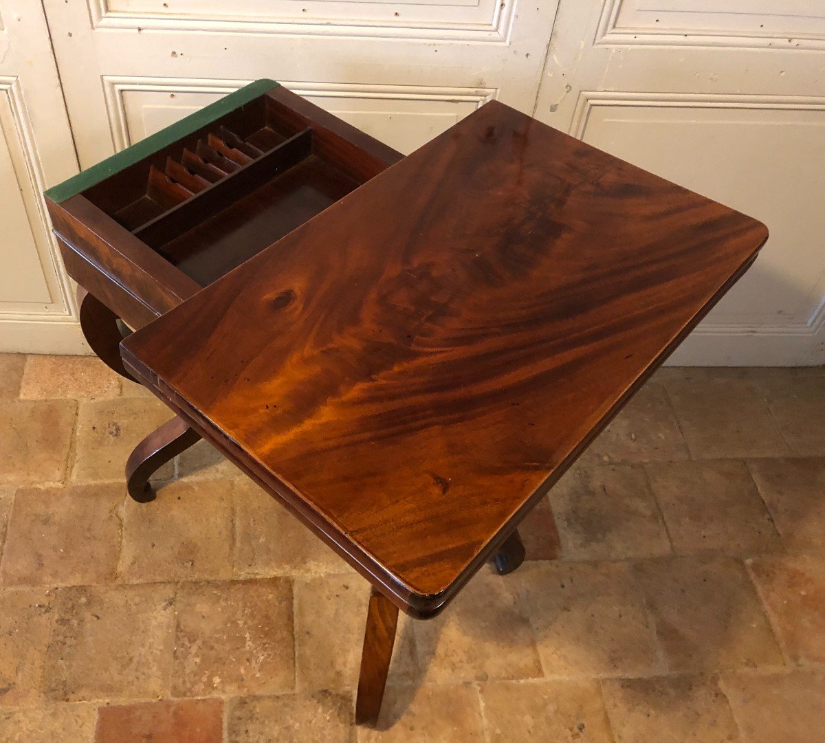 Console Table à Jeux Restauration En Acajou  -photo-2