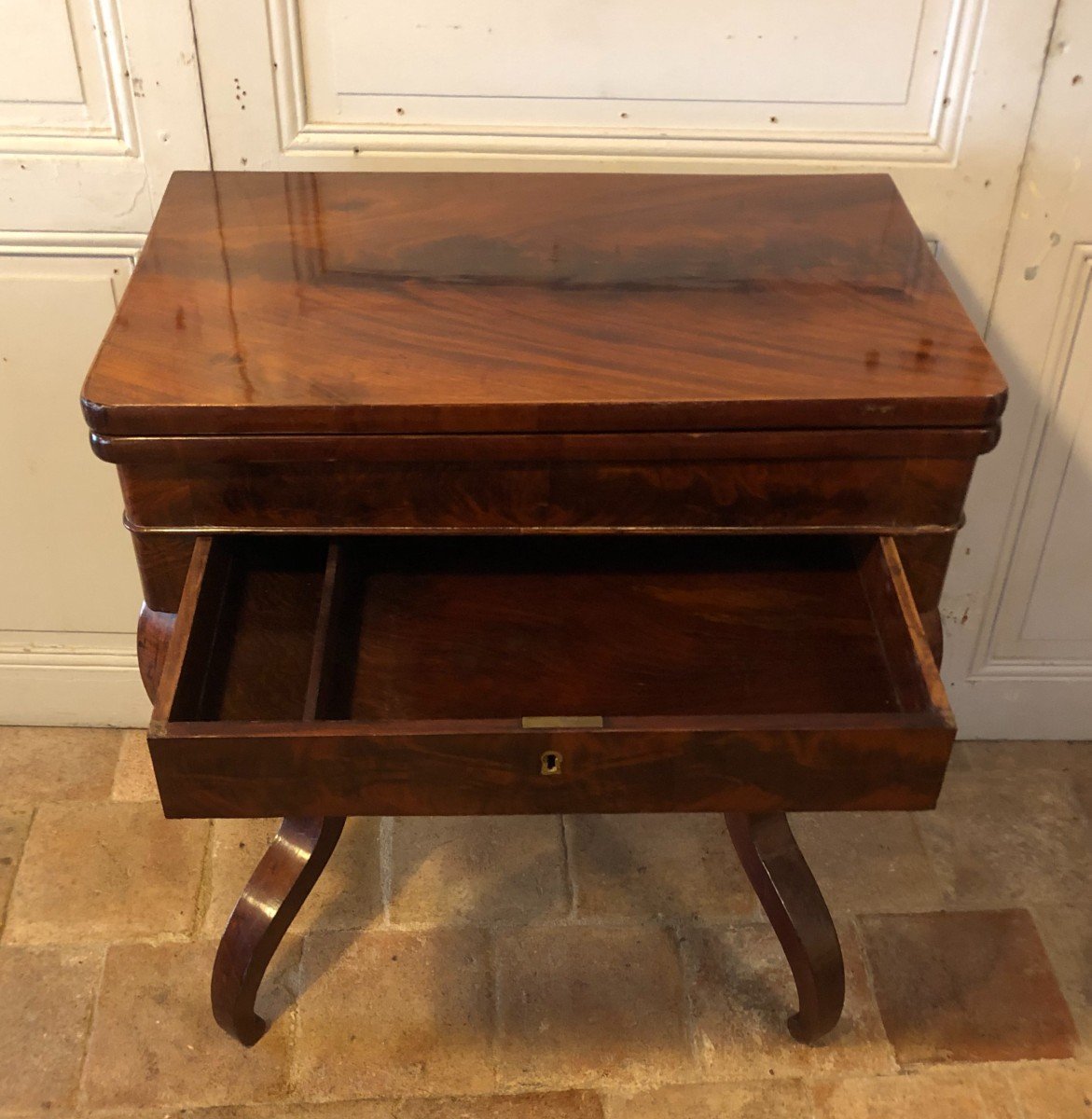 Console Table à Jeux Restauration En Acajou  -photo-6