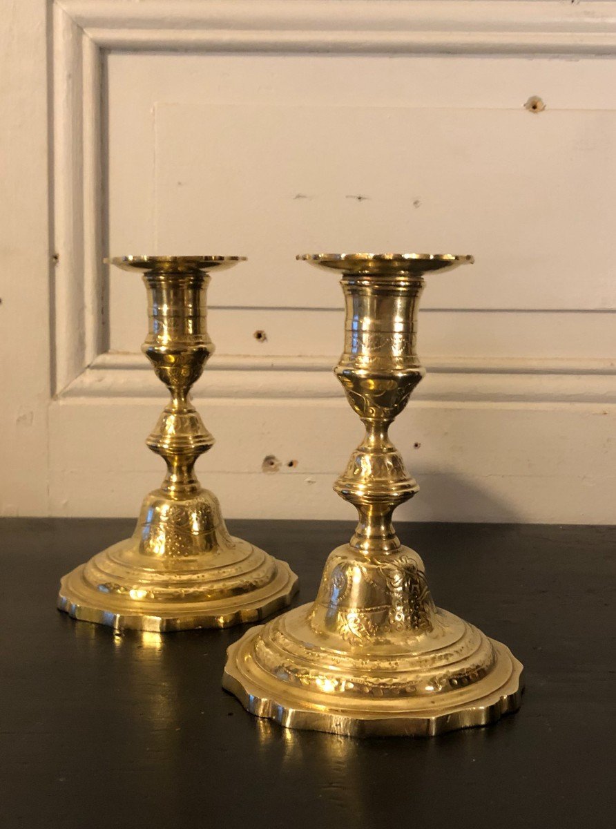 Paire De Bougeoirs De Toilette Dit Ragots En Bronze Style Louis XIV-photo-3