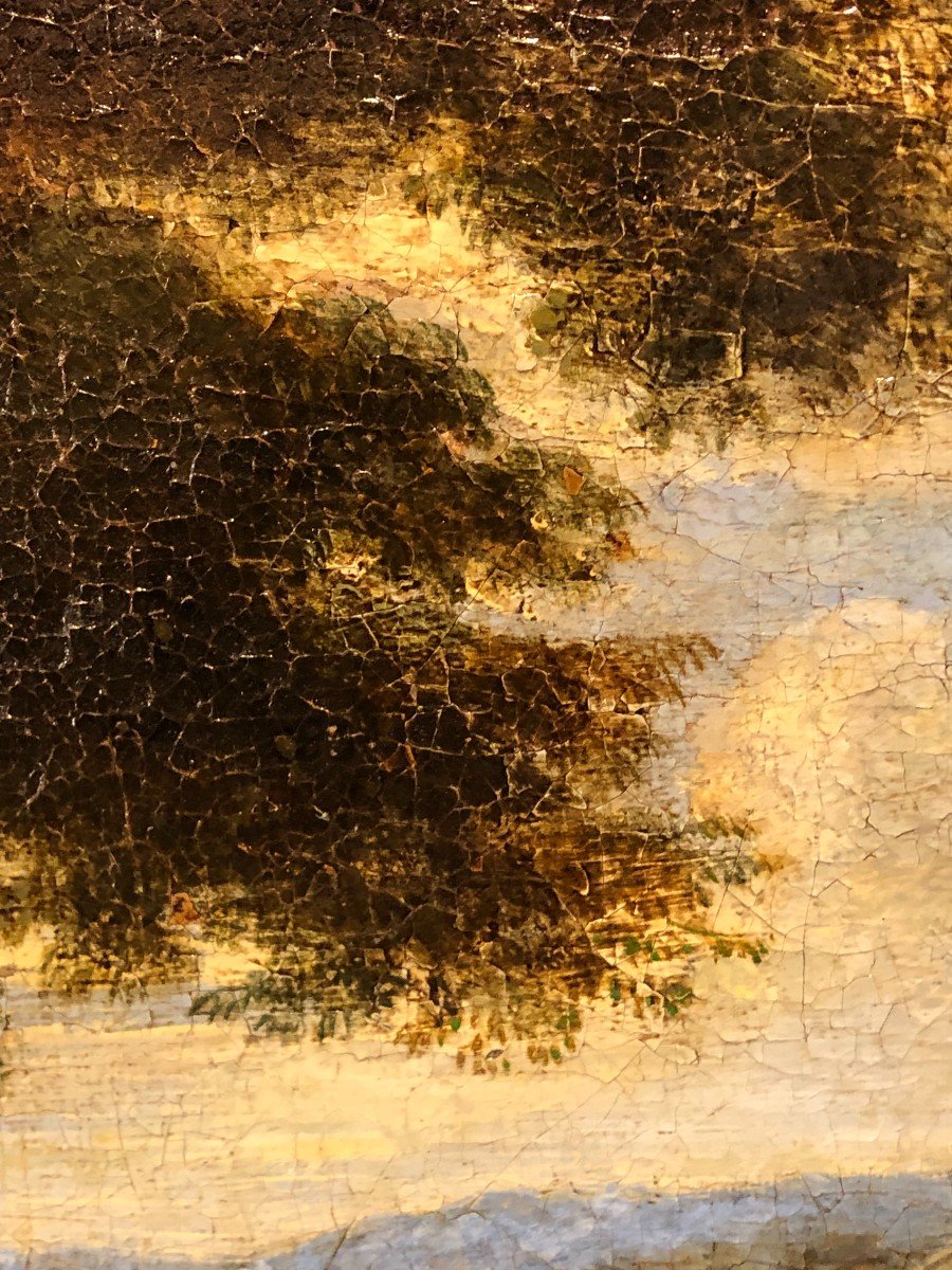 "paysage Flamand" Van Artois Huile Sur Toile XVII° Siècle -photo-3