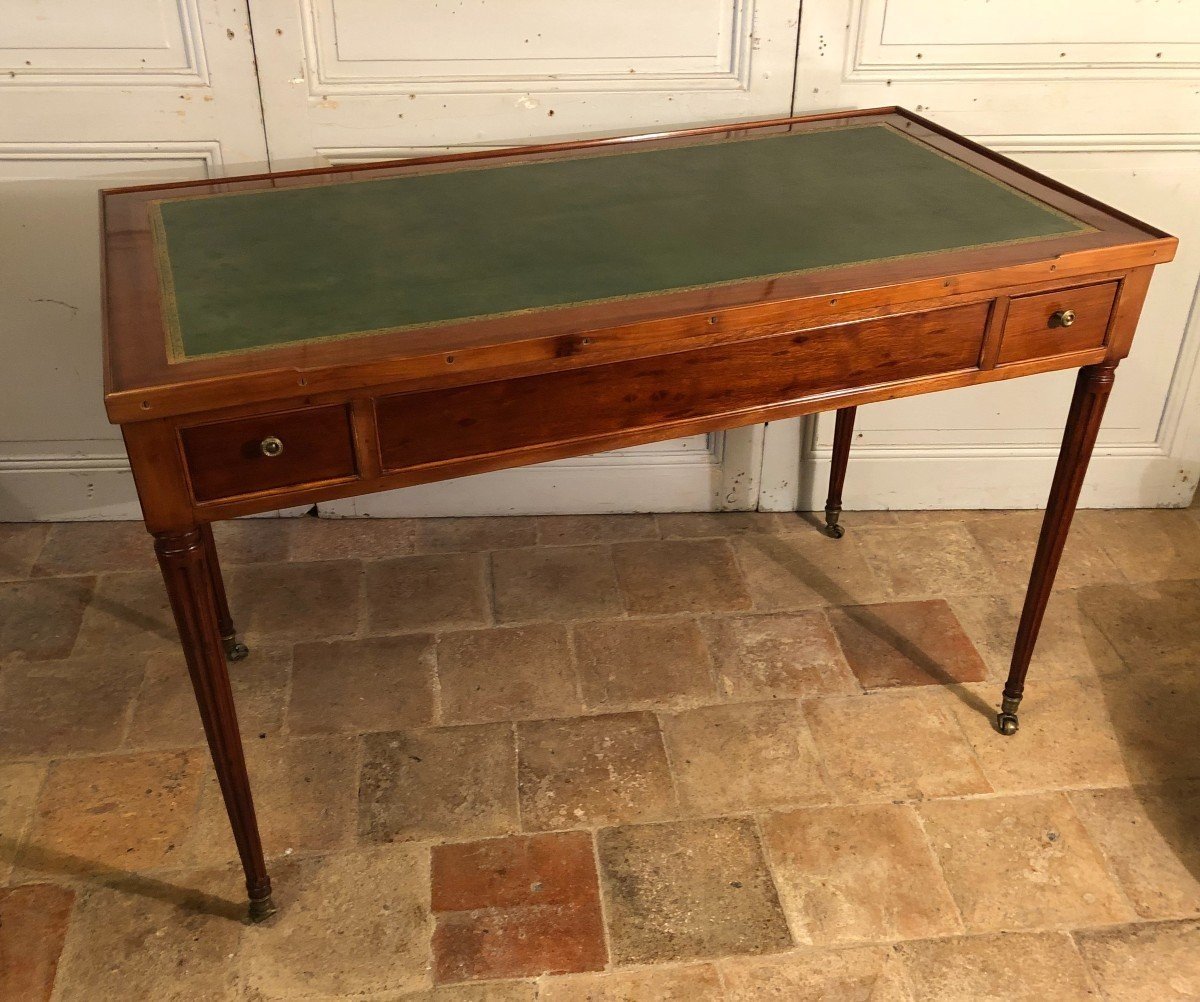 Table à Jeux, Tric Trac, Bureau Louis XVI Estampillée M. Ohneberg En Acajou-photo-4