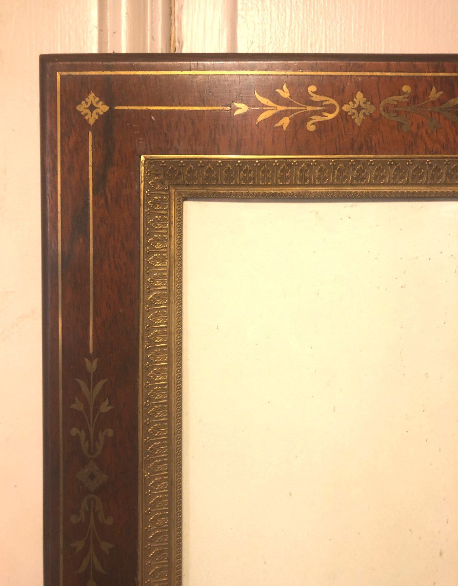 Napoleon III Rosewood And Brass Fillet Photo Frame-photo-2